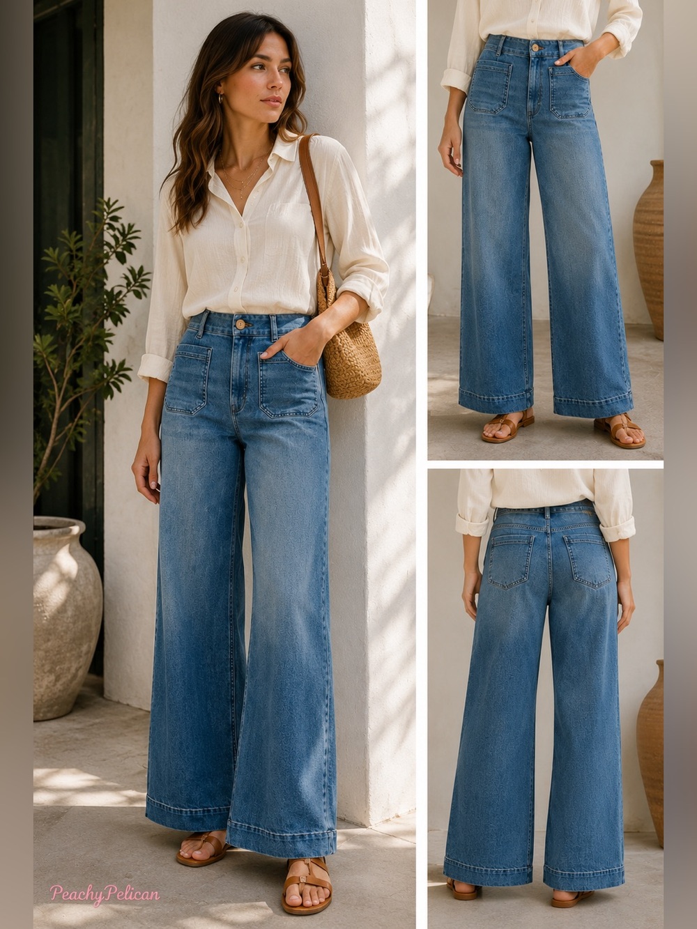 Anthropologie Maeve The Colette Full Length Jeans Size 27 High Rise Wide Leg